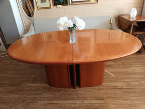 Vintage Mid Century Dining Table & Chairs Set Conference Table Extending Seats 10 Danish Skovby