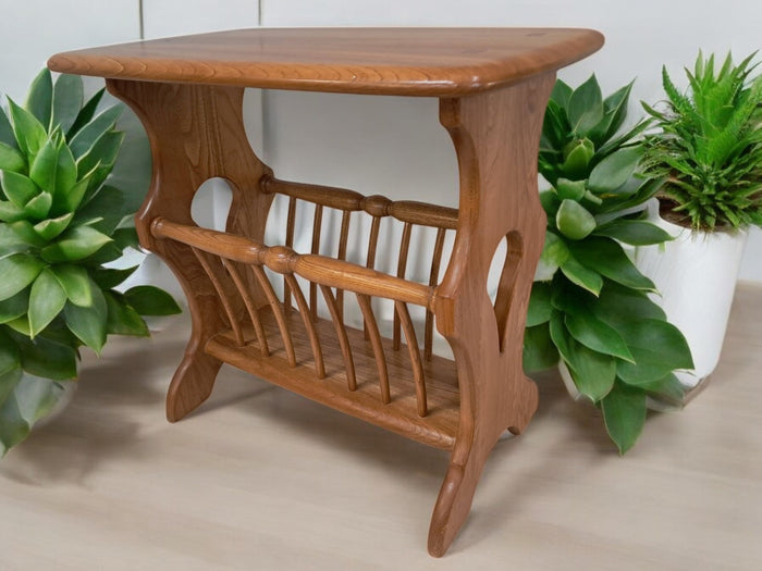 Vintage Ercol Magazine Rack Side Table Solid Elm Chaucer 974 | 1990's VGC