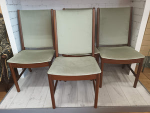 Mid Century Dining Chairs x 4 Danish Style Retro Vintage White & Newton