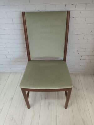 Mid Century Dining Chairs x 4 Danish Style Retro Vintage White & Newton