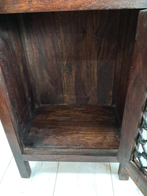 Vintage Pair Bedside Cabinets Indian Bedside Tables Bohemian 1980's