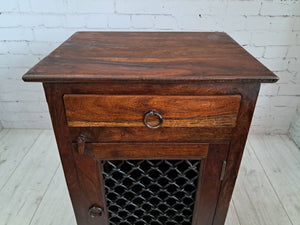 Vintage Pair Bedside Cabinets Indian Bedside Tables Bohemian 1980's