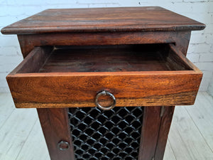 Vintage Pair Bedside Cabinets Indian Bedside Tables Bohemian 1980's