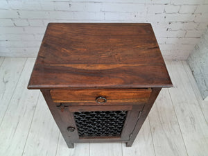 Vintage Pair Bedside Cabinets Indian Bedside Tables Bohemian 1980's
