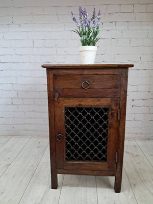 Vintage Pair Bedside Cabinets Indian Bedside Tables Bohemian 1980's
