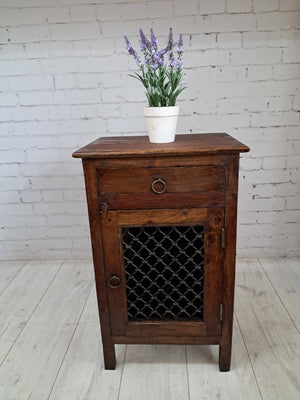 Vintage Pair Bedside Cabinets Indian Bedside Tables Bohemian 1980's