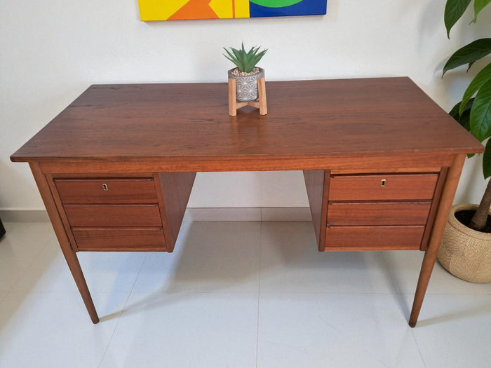 Mid Century Danish Teak Desk By Gunnar Nielsen for Tibergaard 1960's