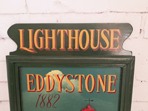 Vintage Wooden Eddystone Lighthouse Sign 3D Relief Bathroom Wall Decor Picture Decorative 1980