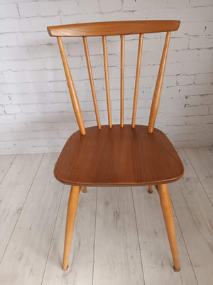 Mid Century Vintage Ercol Dining Chairs Pair Model 737 Solid Beech & Elm 1970's