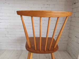 Mid Century Vintage Ercol Dining Chairs Pair Model 737 Solid Beech & Elm 1970's