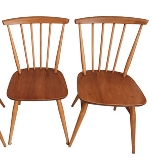 Mid Century Vintage Ercol Dining Chairs Pair Model 737 Solid Beech & Elm 1970's