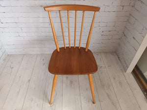 Mid Century Vintage Ercol Dining Chairs Pair Model 737 Solid Beech & Elm 1970's