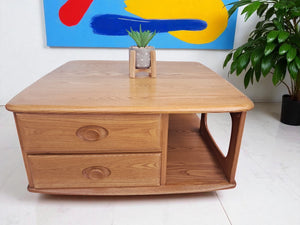 Mid Century Ercol Pandora Coffee Table Solid Elm Blonde Vintage Retro Restored 1990