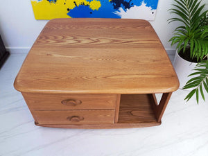 Mid Century Ercol Pandora Coffee Table Solid Elm Blonde Vintage Retro Restored 1990