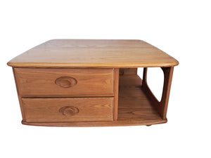 Mid Century Ercol Pandora Coffee Table Solid Elm Blonde Vintage Retro Restored 1990