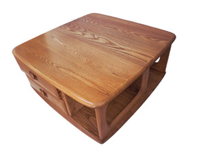 Mid Century Ercol Pandora Coffee Table Solid Elm Blonde Vintage Retro Restored 1990
