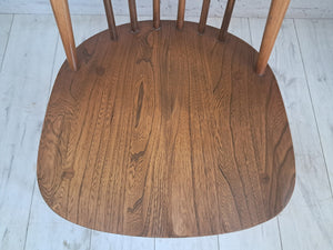 Vintage Ercol Windsor Quaker Dining Chairs x 2 -  Elm Mid Century Chairs + Seat Cushions