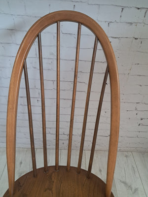 Vintage Ercol Windsor Quaker Dining Chairs x 2 -  Elm Mid Century Chairs + Seat Cushions