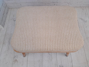 Vintage Mid Century Ercol Windsor Footstool Large Stool + Cushion Blonde Elm 1980