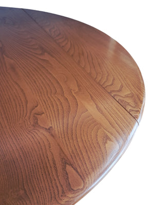 Mid Century Blonde Ercol Plank Dining Table Drop Leaf Drop Flap Vintage Elm Restored 1960's