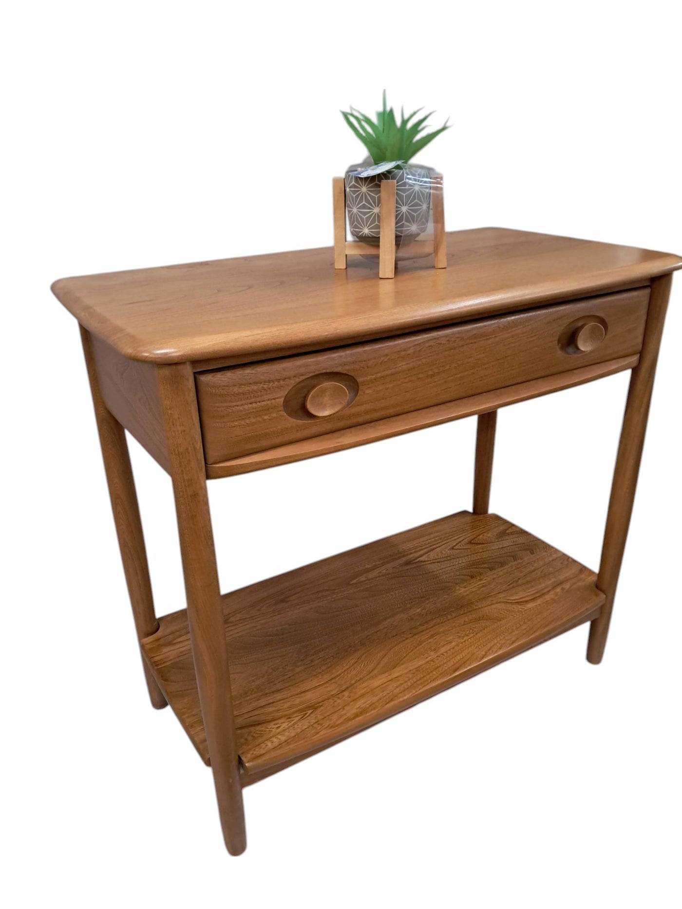 Mid Century Ercol Windsor Console Hall Table Solid Ash Vintage Retro R ...