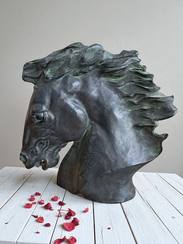 Vintage LARGE Horse Head Sculpture Flaming Mane Austin Productions 1978