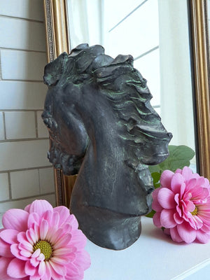 Vintage LARGE Horse Head Sculpture Flaming Mane Austin Productions 1978