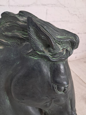 Vintage LARGE Horse Head Sculpture Flaming Mane Austin Productions 1978