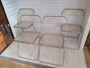 Mid Century Modern Vintage Plia Folding Chairs x 4 – Italian Design by Giancarlo Piretti 1960's