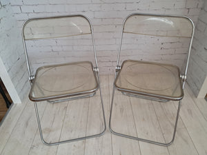 Mid Century Modern Vintage Plia Folding Chairs x 4 – Italian Design by Giancarlo Piretti 1960's