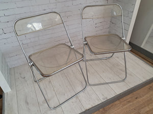 Mid Century Modern Vintage Plia Folding Chairs x 4 – Italian Design by Giancarlo Piretti 1960's