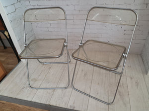 Mid Century Modern Vintage Plia Folding Chairs x 4 – Italian Design by Giancarlo Piretti 1960's