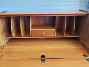 Mid Century Nathan Writing Bureau Desk Home Office Laptop Work Station 1980's