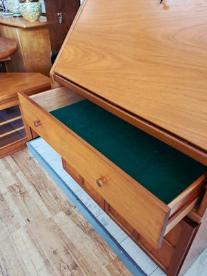 Mid Century Nathan Writing Bureau Desk Home Office Laptop Work Station 1980's