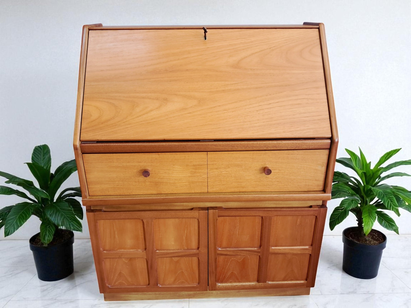 Mid Century Nathan Writing Bureau Desk Home Office Laptop Work Station ...