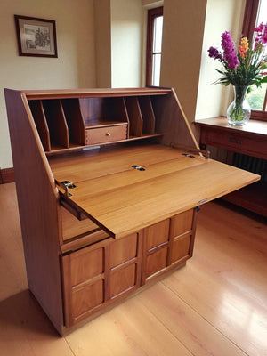 Mid Century Nathan Writing Bureau Desk Home Office Laptop Work Station 1980's