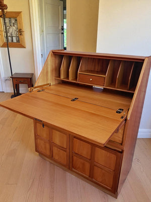 Mid Century Nathan Writing Bureau Desk Home Office Laptop Work Station 1980's