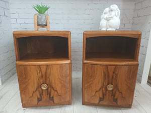 Art Deco Vintage Bedside Cabinets Bedside Tables Walnut Mid Century Utility Furniture 1930