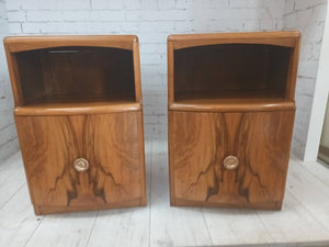 Art Deco Vintage Bedside Cabinets Bedside Tables Walnut Mid Century Utility Furniture 1930