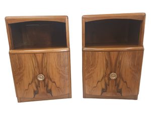 Art Deco Vintage Bedside Cabinets Bedside Tables Walnut Mid Century Utility Furniture 1930