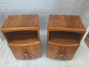 Art Deco Vintage Bedside Cabinets Bedside Tables Walnut Mid Century Utility Furniture 1930