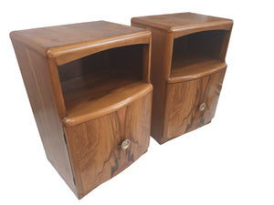 Art Deco Vintage Bedside Cabinets Bedside Tables Walnut Mid Century Utility Furniture 1930