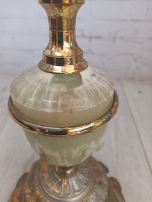 Vintage  Ash Tray Floor Standing Italian Style Ashtray Onyx Gold Gilt Mid Century 1960