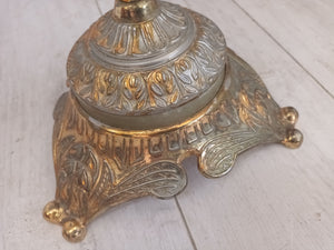 Vintage  Ash Tray Floor Standing Italian Style Ashtray Onyx Gold Gilt Mid Century 1960