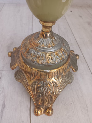 Vintage  Ash Tray Floor Standing Italian Style Ashtray Onyx Gold Gilt Mid Century 1960