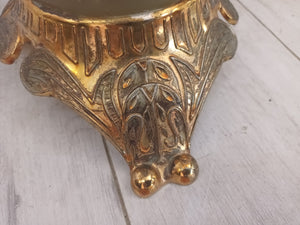 Vintage  Ash Tray Floor Standing Italian Style Ashtray Onyx Gold Gilt Mid Century 1960