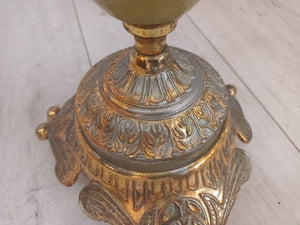 Vintage  Ash Tray Floor Standing Italian Style Ashtray Onyx Gold Gilt Mid Century 1960