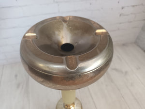 Vintage  Ash Tray Floor Standing Italian Style Ashtray Onyx Gold Gilt Mid Century 1960
