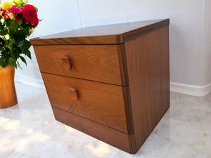 Mid Century Vintage Bedside Tables Stag Cantata Chest Drawers Retro Restored