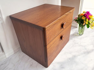 Mid Century Vintage Bedside Tables Stag Cantata Chest Drawers Retro Restored